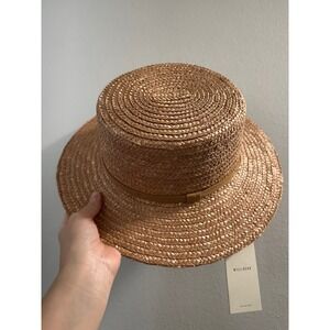 Will & Bear Little Harvey Amber Straw Boater Hat‎ One Size Kids